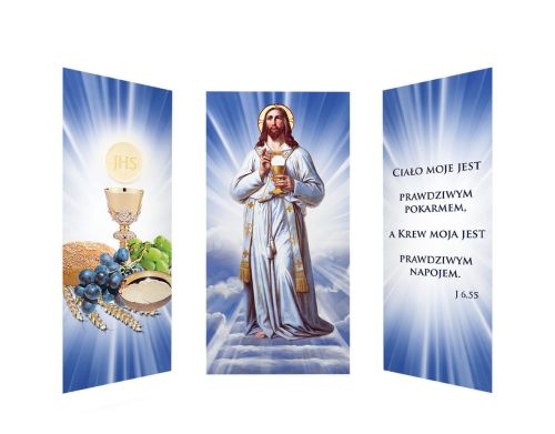 Zestaw 3 banerów na Boże Ciało "Ciało moje jest prawdziwym pokarmem"