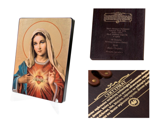 Naklejana ikona religijna Serce Maryi