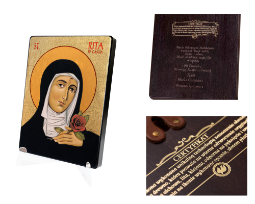 Naklejana ikona religijna Święta Rita