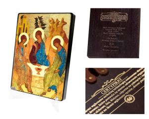 Naklejana ikona religijna Trójca Święta