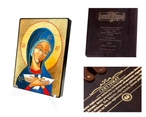 Naklejana ikona religijna Pneumatofora (Matka Boża niosąca Ducha Świętego)