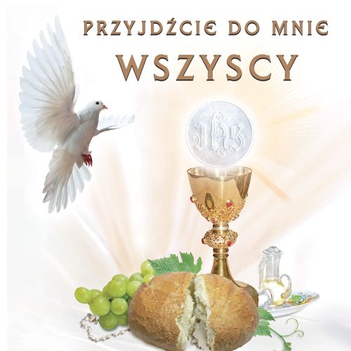 Baner na Boże Ciało "Przyjdźcie do mnie wszyscy" 150x150 cm
