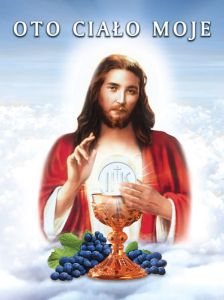 Baner na Boże Ciało "Oto ciało moje" 75x100 cm