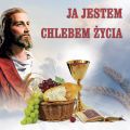 Baner na Boże Ciało "Ja jestem chlebem życia" 150x150 cm