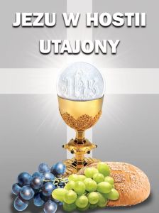 Baner na Boże Ciało "Jezu w Hostii utajony" 75x100 cm