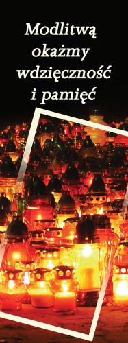 Baner na Wszystkich Świętych "Modlitwą okażmy.." 75x200 cm