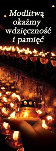 Baner na Wszystkich Świętych "Modlitwą okażmy.." 75x200 cm