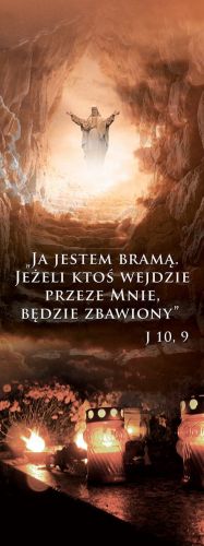 Baner na Wszystkich Świętych "Ja jestem bramą.." 75x200 cm