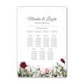 Table plan - tablica z rozmieszczeniem gości weselnych