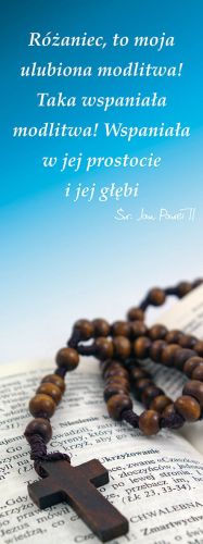 Baner na Różaniec "Różaniec, to moja.." 75x200 cm
