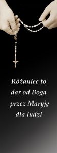 Baner na Różaniec "Różaniec to dar od Boga.." 75x200 cm