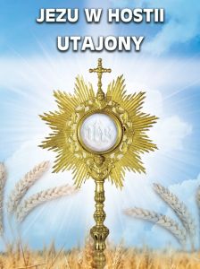Baner na Boże Ciało "Jezu w Hostii utajony" 75x100 cm