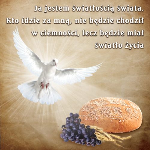 Baner na Boże Ciało "Ja jestem światłością świata.."150x150 cm