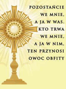 Baner na Boże Ciało "Pozostańcie we mnie, a ja w was.." 75x100 cm