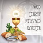Baner na Boże Ciało "To jest ciało moje" 150x150 cm