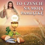 Baner na Boże Ciało "To czyńcie na moją pamiątkę" 150x150 cm