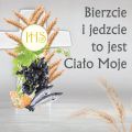 Baner na Boże Ciało "Bierzcie i jedzcie to jest Ciało Moje" 150x150 cm