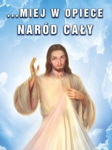 Baner na Boże Ciało "Miej w opiece naród cały.." 75x100 cm