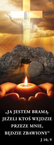 Baner na Wszystkich Świętych "Ja jestem bramą.." 75x200 cm