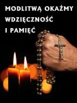 Baner na Wszystkich Świętych "Modlitwą okażmy wdzięczność i pamięć" 75x100 cm
