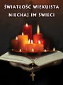 Baner na Wszystkich Świętych "Światłość wiekuista niechaj im świeci" 75x100 cm