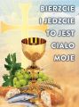 Baner na Boże Ciało "Bierzcie i jedzcie to jest ciało moje" 75x100 cm