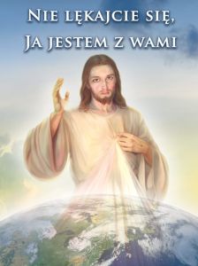 Baner na Boże Ciało "Nie lękajcie się ja jestem z wami" 75x100 cm