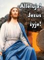 Baner na Wielkanoc "Alleluja! Jezus żyje!" 75x100 cm