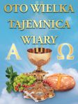 Baner na Boże Ciało "Oto Wielka Tajemnica Wiary" 75x100 cm