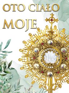 Baner na Boże Ciało "Oto Ciało Moje" 75x100 cm