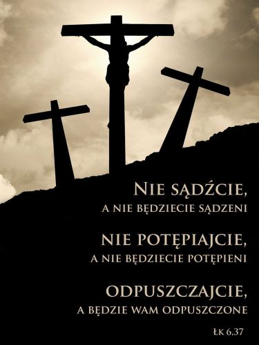 Baner na Wielki Post "Nie sądźcie..." 75x100 cm
