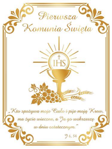 Baner na Pierwszą Komunię Świętą "Pierwsza Komunia Święta" 75x100 cm