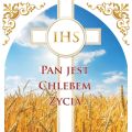 Baner na Boże Ciało "Pan jest chlebem życia" 150x150 cm