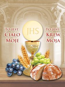 Baner na Boże Ciało "To jest ciało moje - to jest krew moja"75x100 cm