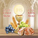 Baner na Boże Ciało "To jest ciało moje - to jest krew moja"150x150 cm