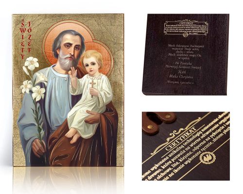 Ikona religijna Święty Józef - dedykacja / własny tekst