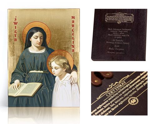 Ikona religijna Święta Marcelina - dedykacja / własny tekst