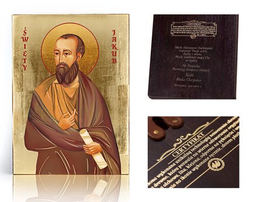 Ikona religijna Święty Jakub - dedykacja / własny tekst