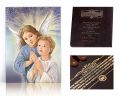 Ikona religijna Aniołek z dzieckiem podczas modlitwy - dedykacja / własny tekst