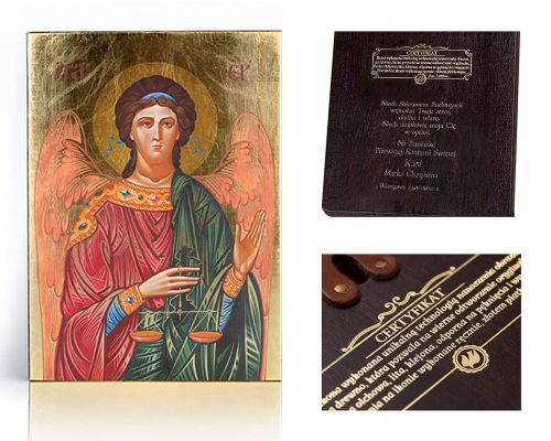 Ikona religijna Archanioł Jeratel - dedykacja / własny tekst