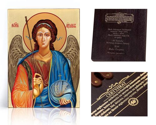 Ikona religijna Archanioł Michał - dedykacja / własny tekst