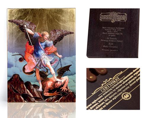 Ikona religijna Archanioł Michał - dedykacja / własny tekst