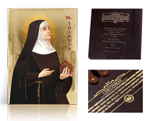 Ikona religijna Błogosławiona Jolanta - dedykacja / własny tekst