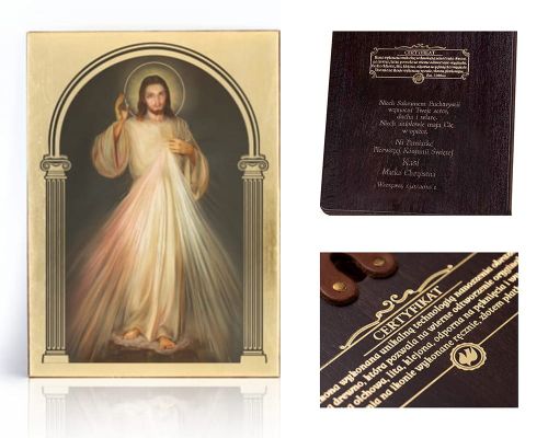 Ikona religijna Jezus Miłosierny - Jezu Ufam Tobie - dedykacja / własny tekst