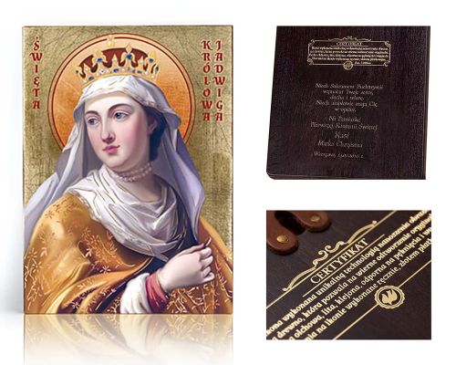 Ikona religijna Święta Jadwiga Królowa Polski - dedykacja / własny tekst