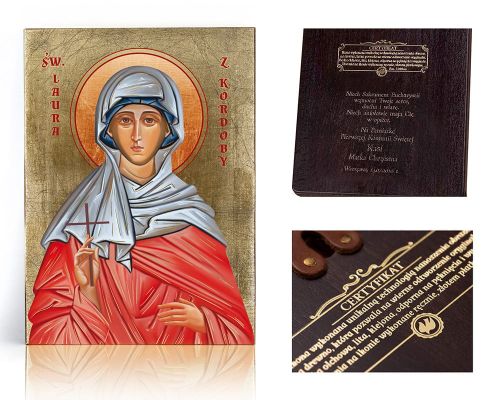 Ikona religijna Święta Laura z Kordoby - dedykacja / własny tekst