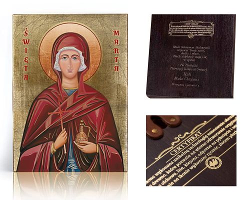 Ikona religijna Święta Marta - dedykacja / własny tekst