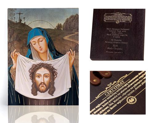 Ikona religijna Święta Weronika z Chustą - dedykacja / własny tekst