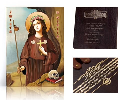 Ikona religijna Święta Rozalia (patronka chroniąca od zarazy) - dedykacja / własny tekst