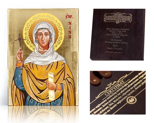 Ikona  religijna Święta Nina - dedykacja / własny tekst
